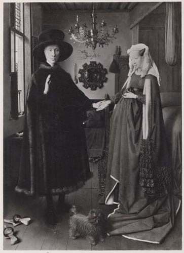 Vam Eyck Marriage Of Giovanni Arnolfini Cenami RPC Painting Art Gallery Postcard