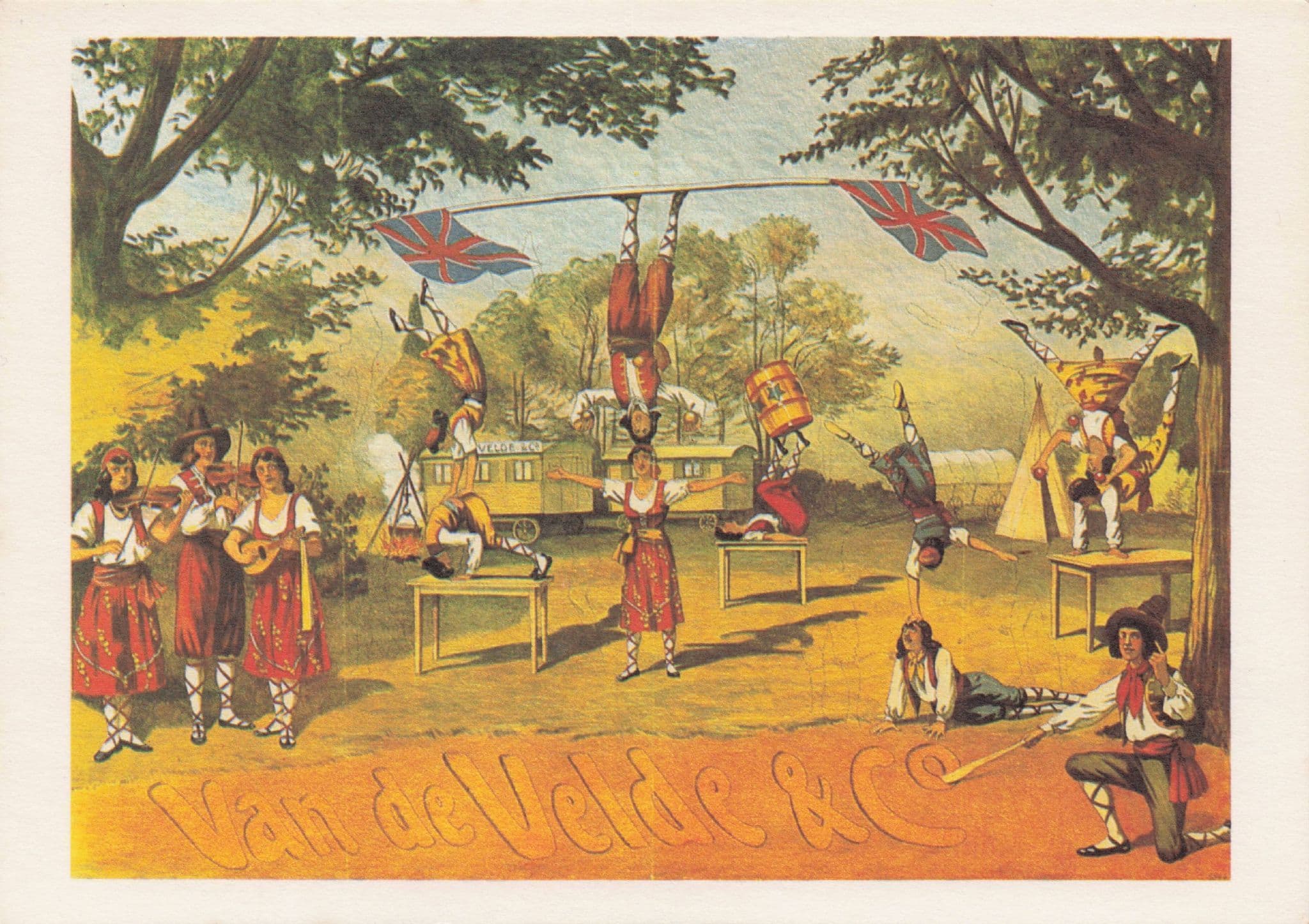 Van De Velde & Co Old Dutch Circus Table Acrobats Poster Postcard