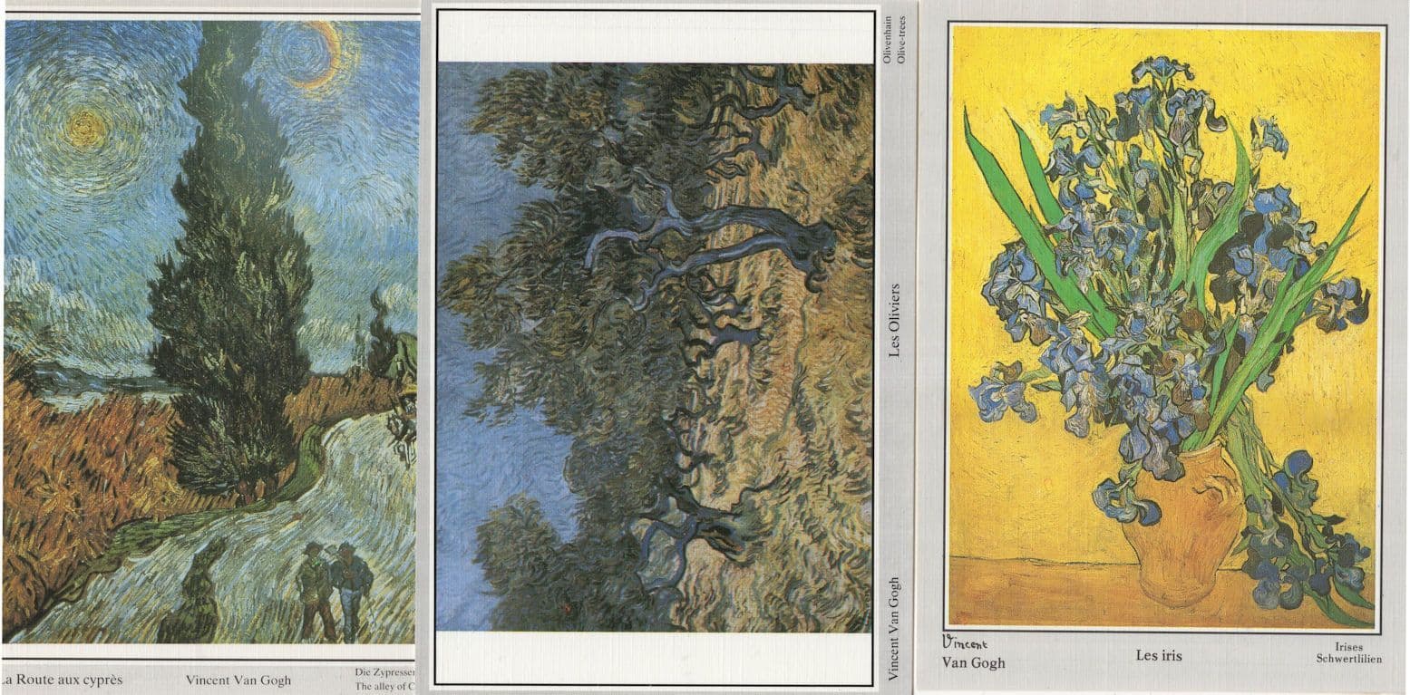 Van Gogh La Route Aux Cypres Les Olivieres 3x Painting Postcard s