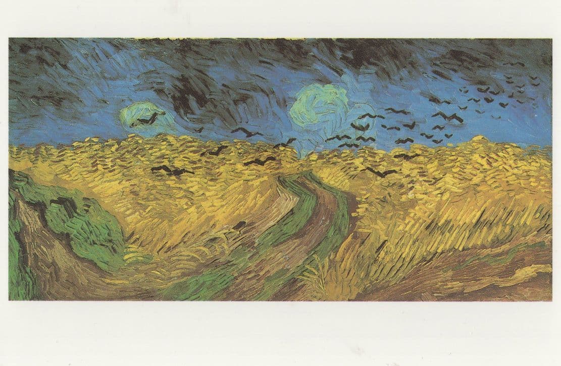 Van Gogh Wheat Field Under Threatening Skies With Crows Painting Postcard