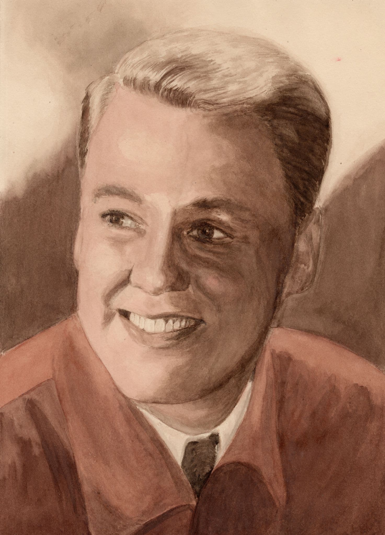 Van Johnson Hollywood Film Actor Vintage Large 9x7 Rare Hand Art Drawing