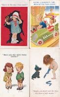 Vanity Fun Fair Ride Dog  3x Children Cute Comic Postcard s