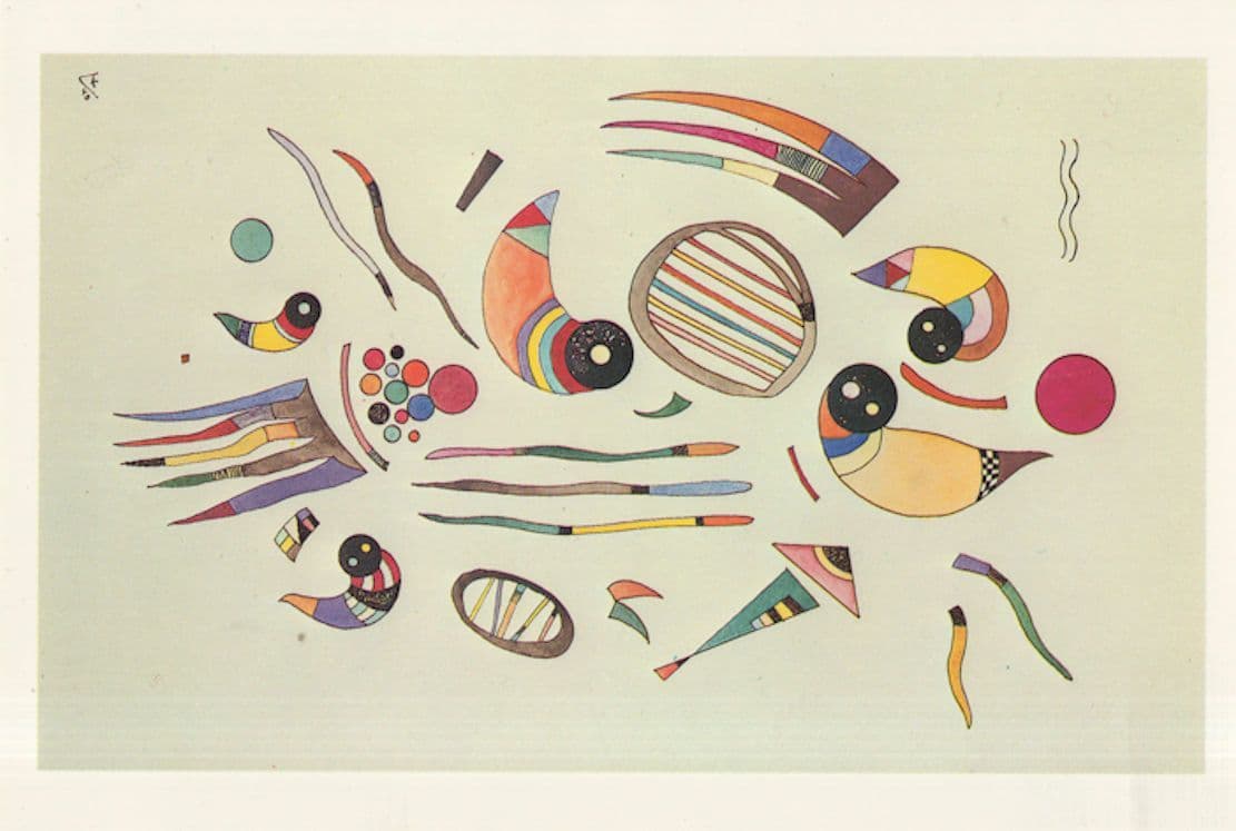 Vassily Kandinsky Aquarellew Fish Kaleidoscope WW2 Painting Postcard