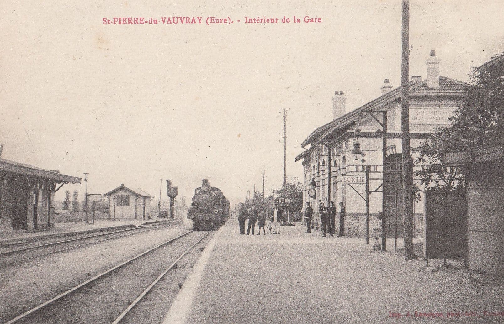 Vauvray St Pierre De Station Gare Train Old French Postcard