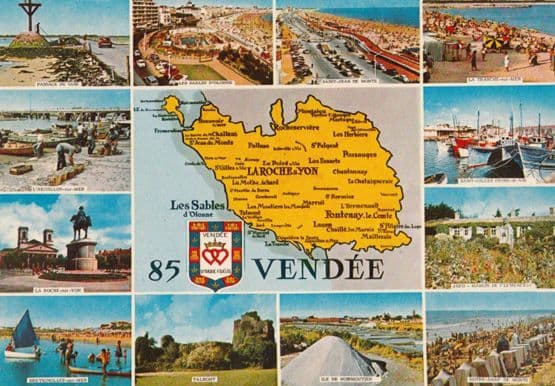 Vendee Stunning French Carte Map 2x Postcard s