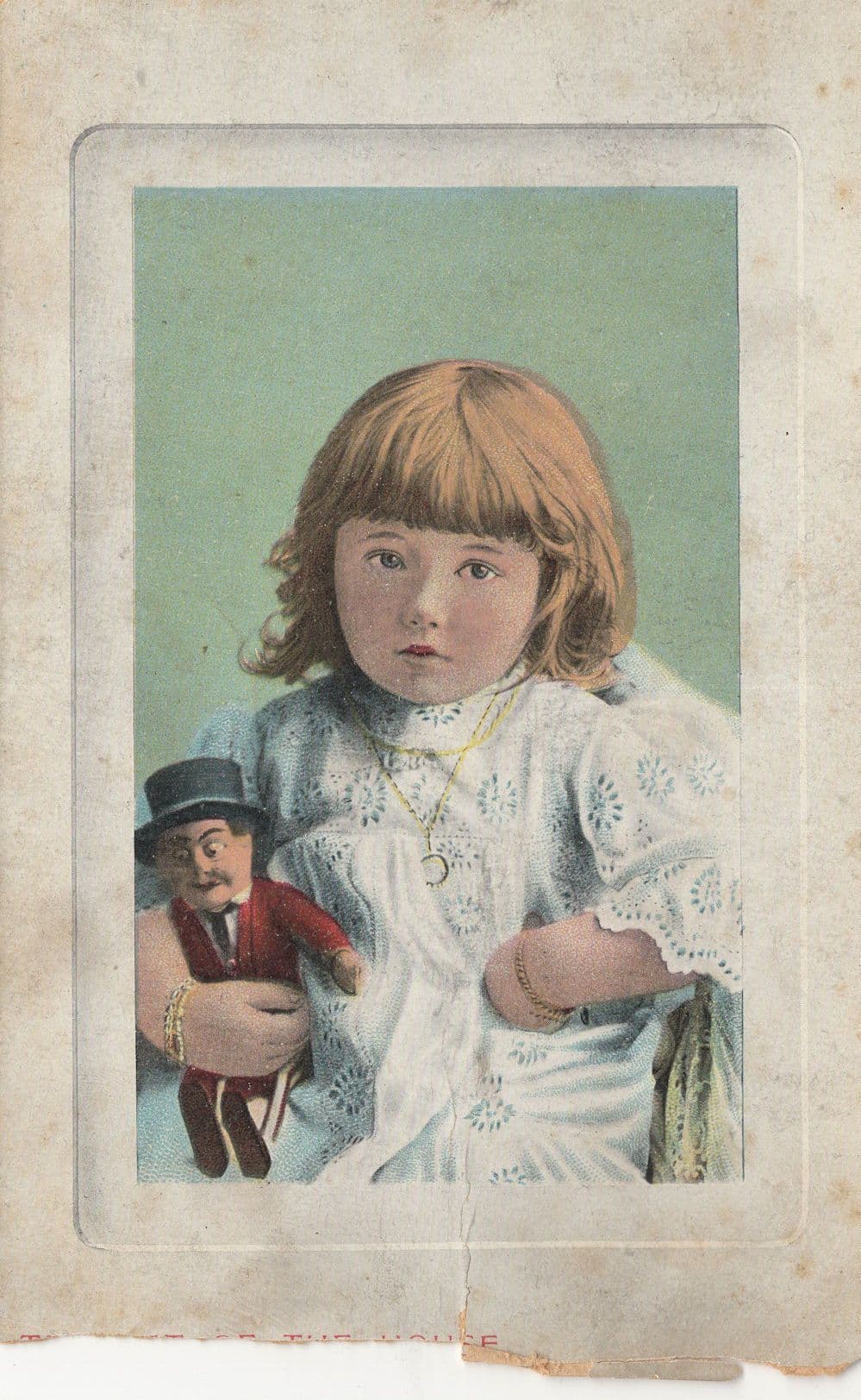 Ventriloquist Style Child Puppet Worn German Old Postcard