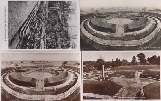 Veralium Herts The Roman Theatre Wall 4x Vintage Real Photo Postcard