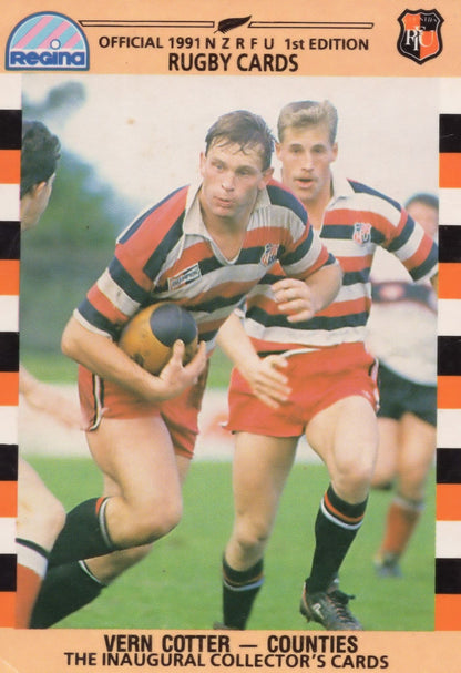 Vern Cotter Counties 1991 New Zealand Hand Signed Rugby Card Photo