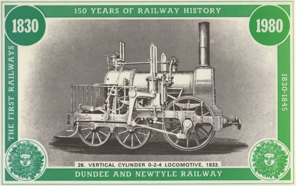 Vertical Cylinder 0-2-4 Locomotive Dundee & Newtyle Railway Postcard