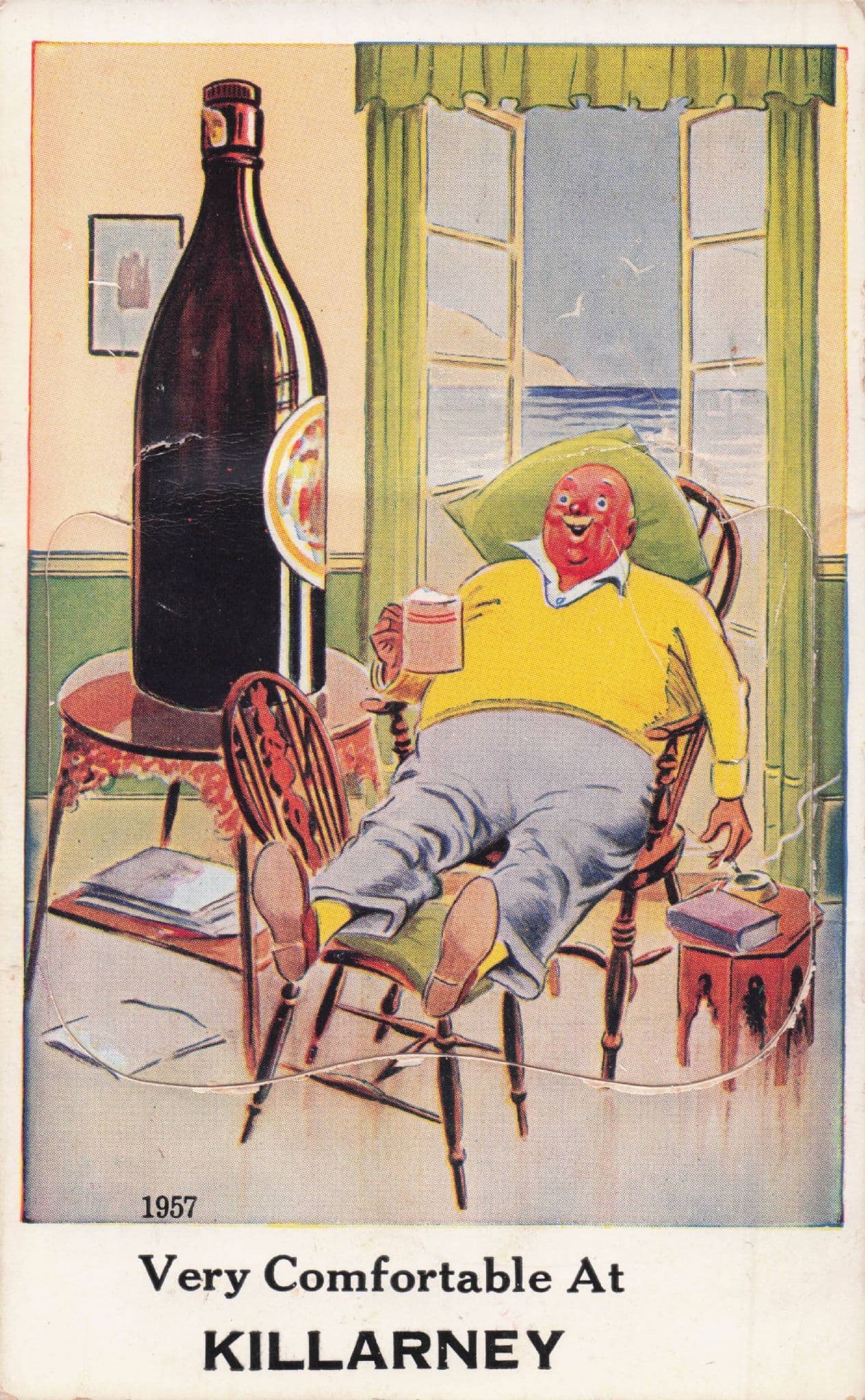 Very Comfortable at Killarney Irish Mailing Novelty Old Postcard
