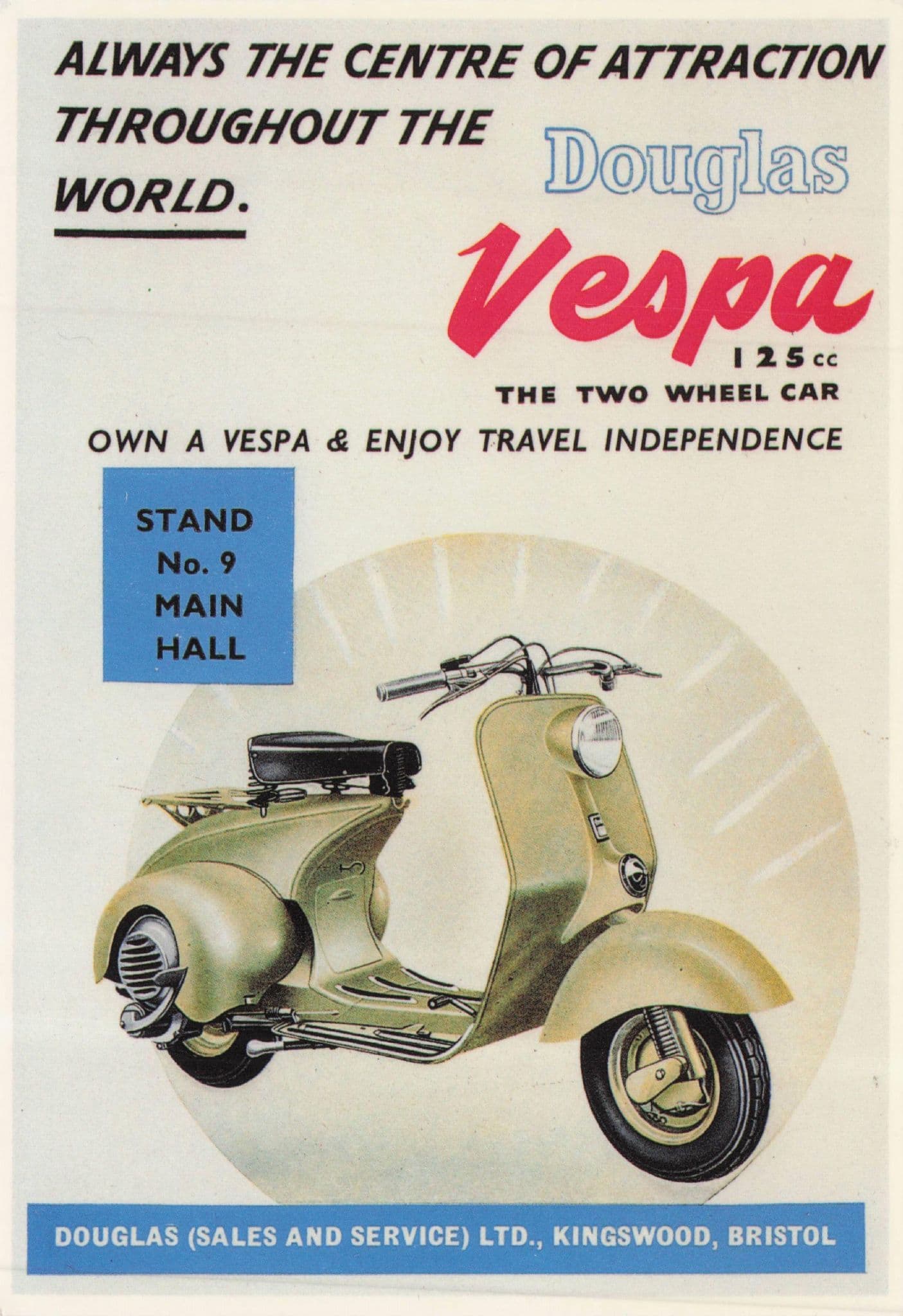 Vespa Motorcycle Two Wheel Mods Scooter Advertising Postcard