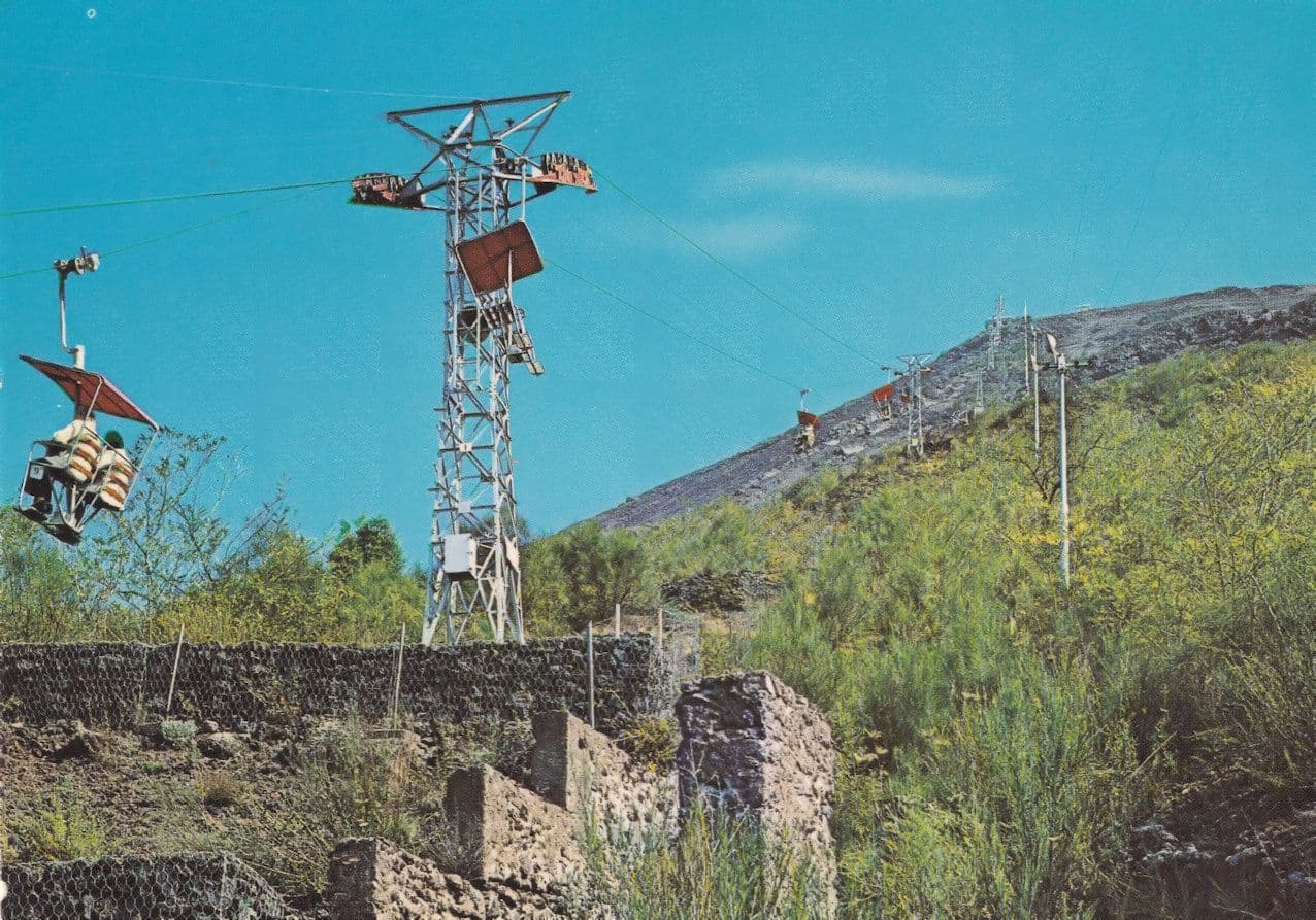 Vesuvio The Rope Way Italian Postcard