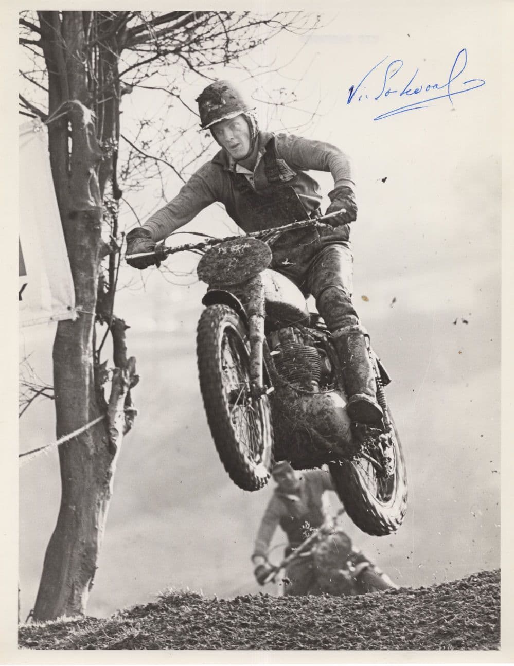 Vic Eastwood Motorcycle MX Super Bikes Motocross Press Hand Signed Photo
