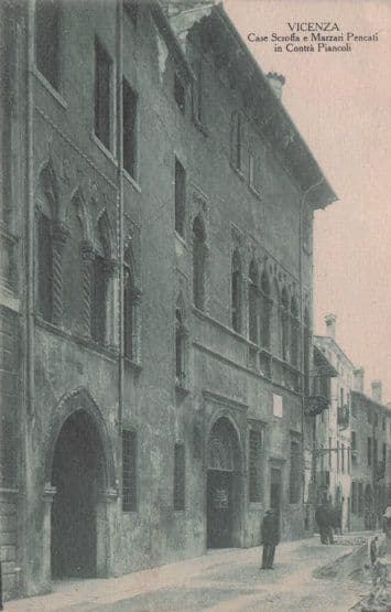Vicenza Case Scroffa e Marzari Pencati Italy Old Postcard