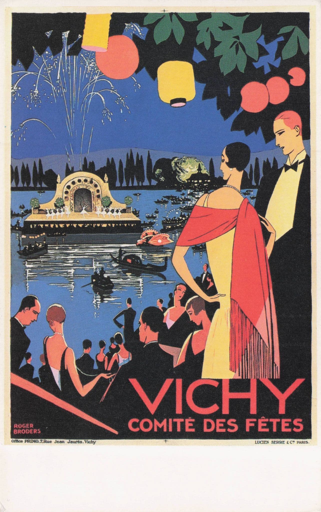 Vichy Comite Des Fetes Advertising Poster Postcard