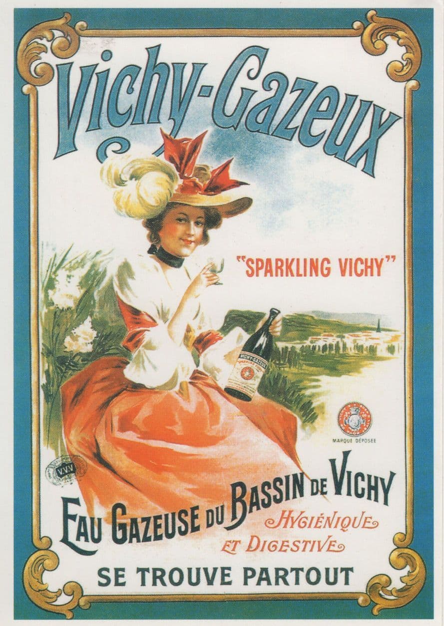 Vichy Gazeux Sparkling Alcoholic Drink French Advertising Postcard