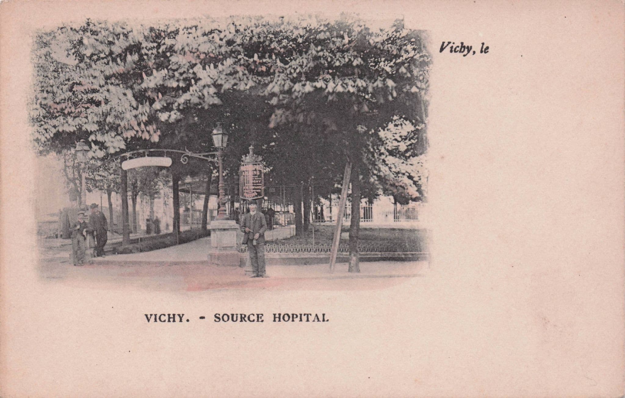 Vichy Source Hopital Antique French Postcard