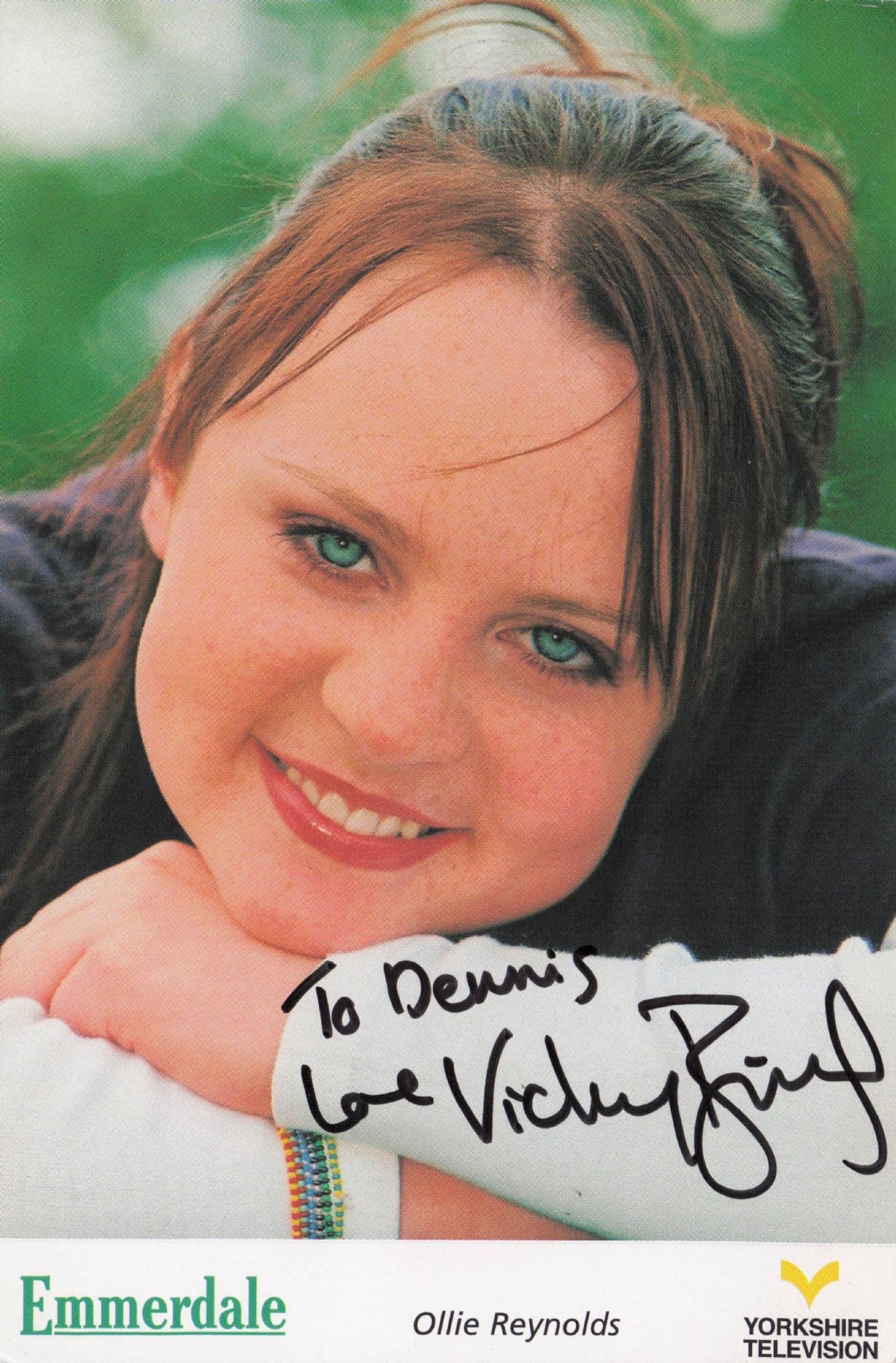 Vicky Binns Ollie Reynolds Emmerdale Hand Signed Cast Card Photo