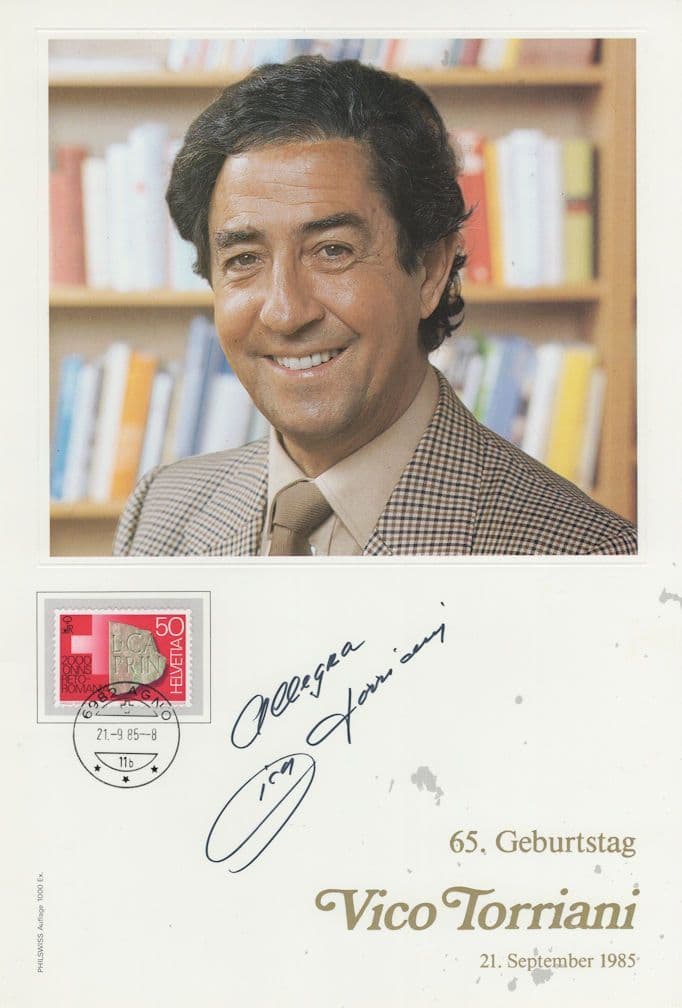Vico Torriani Swiss Actor Singer Large Official Hand Signed Photo
