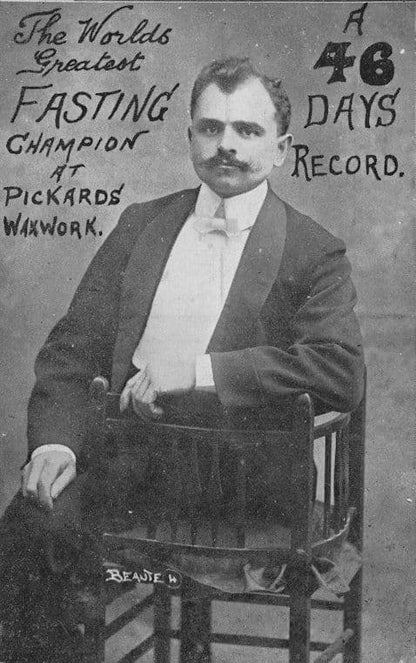 Victor Beaute 46 Days No Food Fasting Swiss Record Breaker Old Postcard