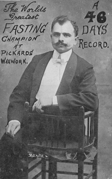Victor Beaute 46 Days No Food Fasting Swiss Record Breaker Old Postcard