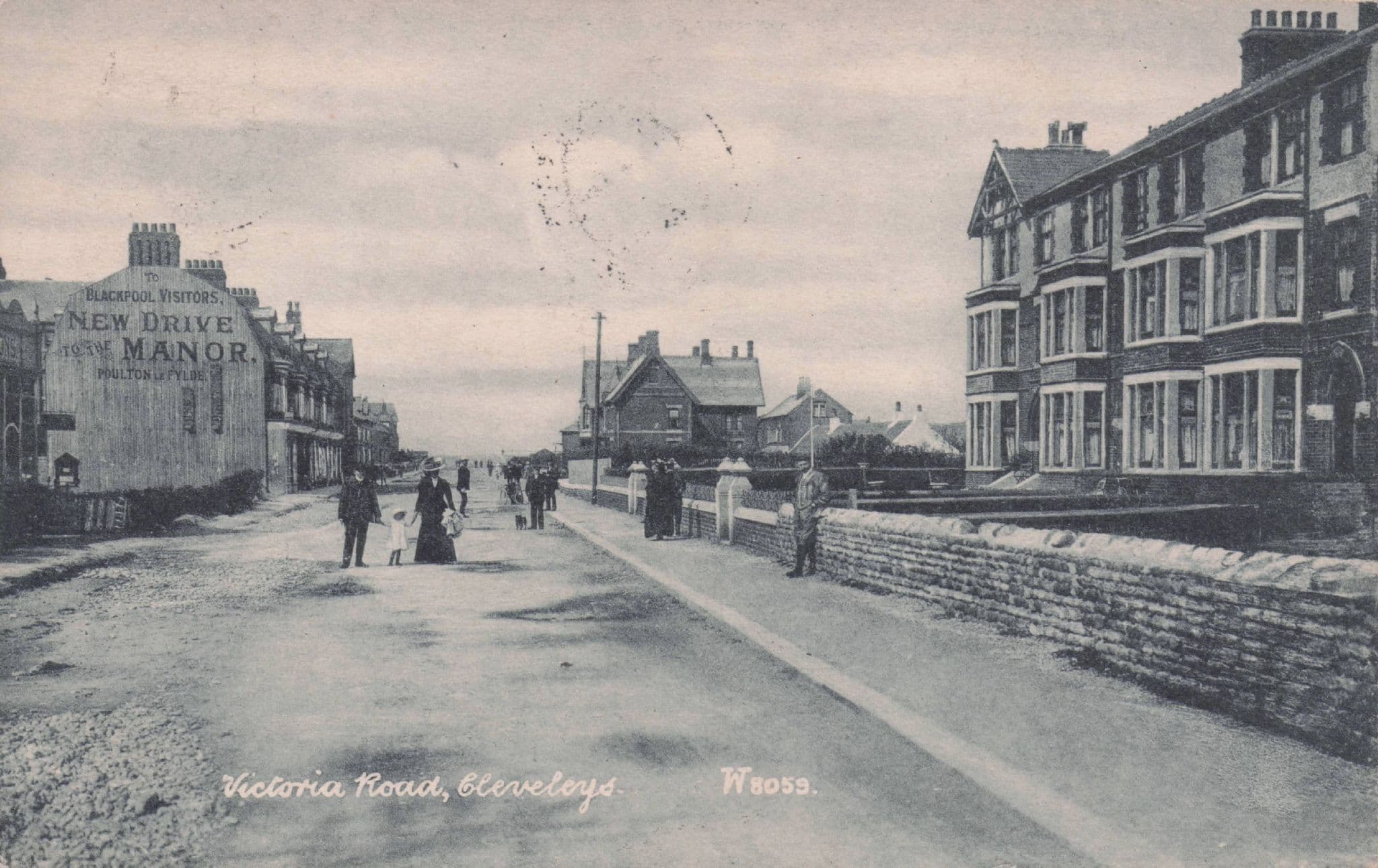 Victoria Road Cleveleys Antique Lancashire Postcard