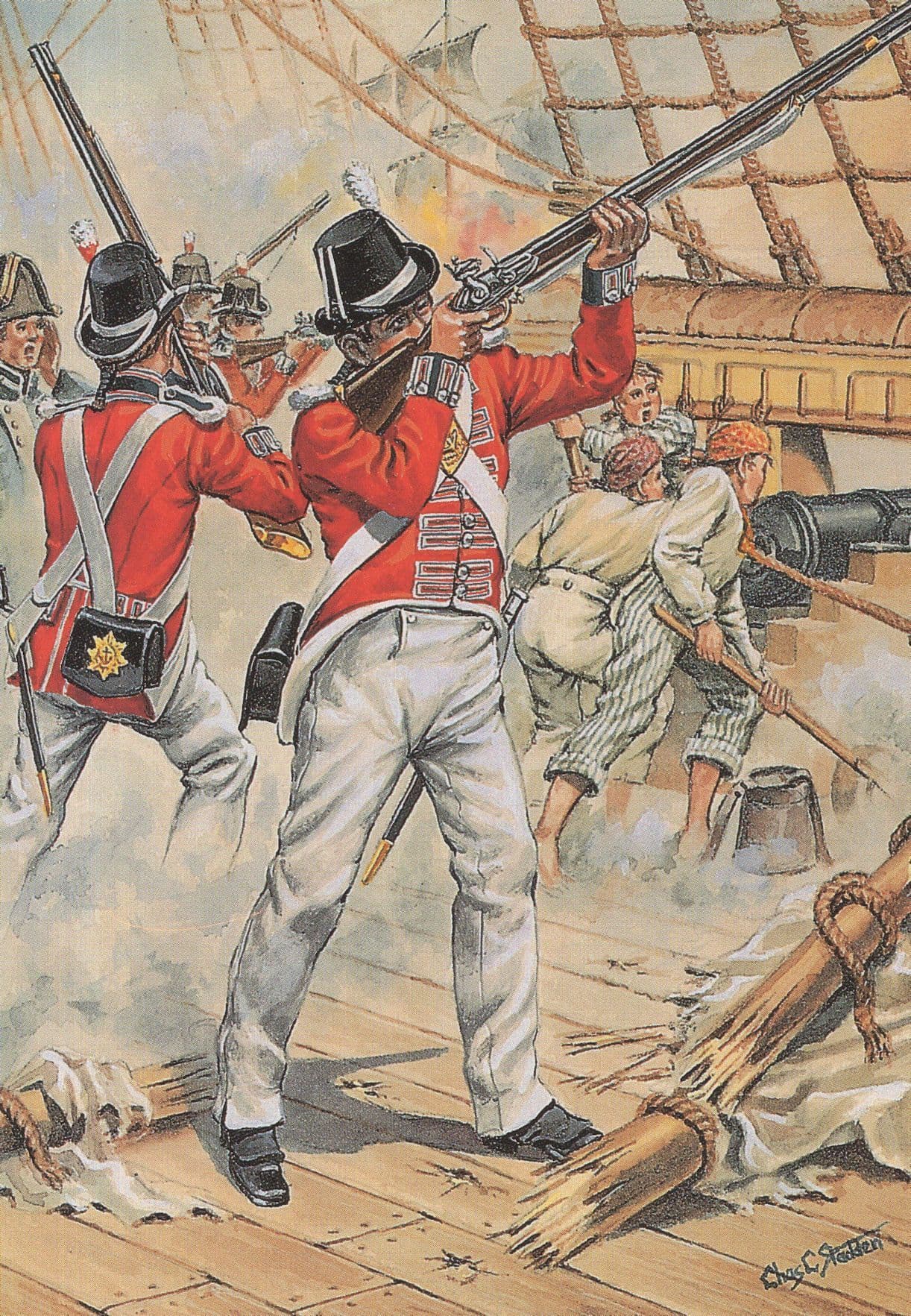 Victorian 1805 Prince Battalion Regiment Battle Of Trafalgar Postcard