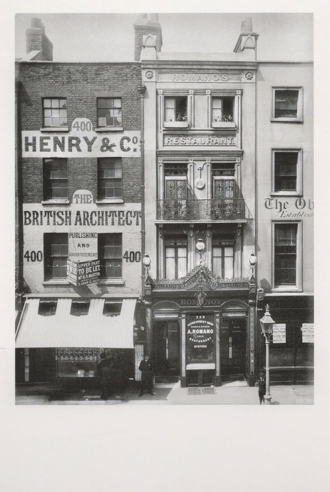Victorian Bohemian Restaurant on Strand London Award Postcard
