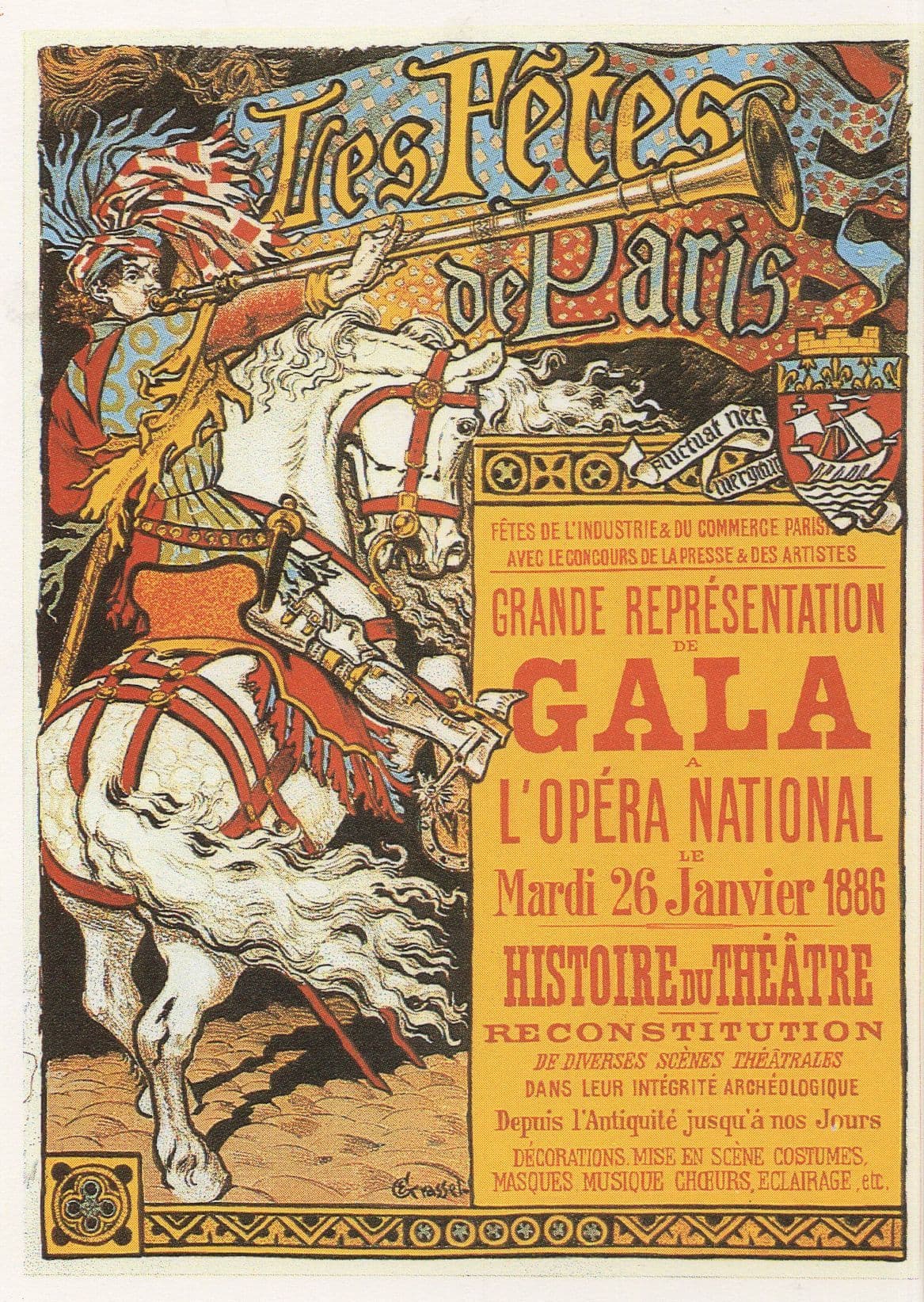 Victorian Circus Tres Fetes De Paris Opera National Poster Postcard