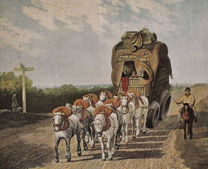 Victorian English Stage Wagon Postcard