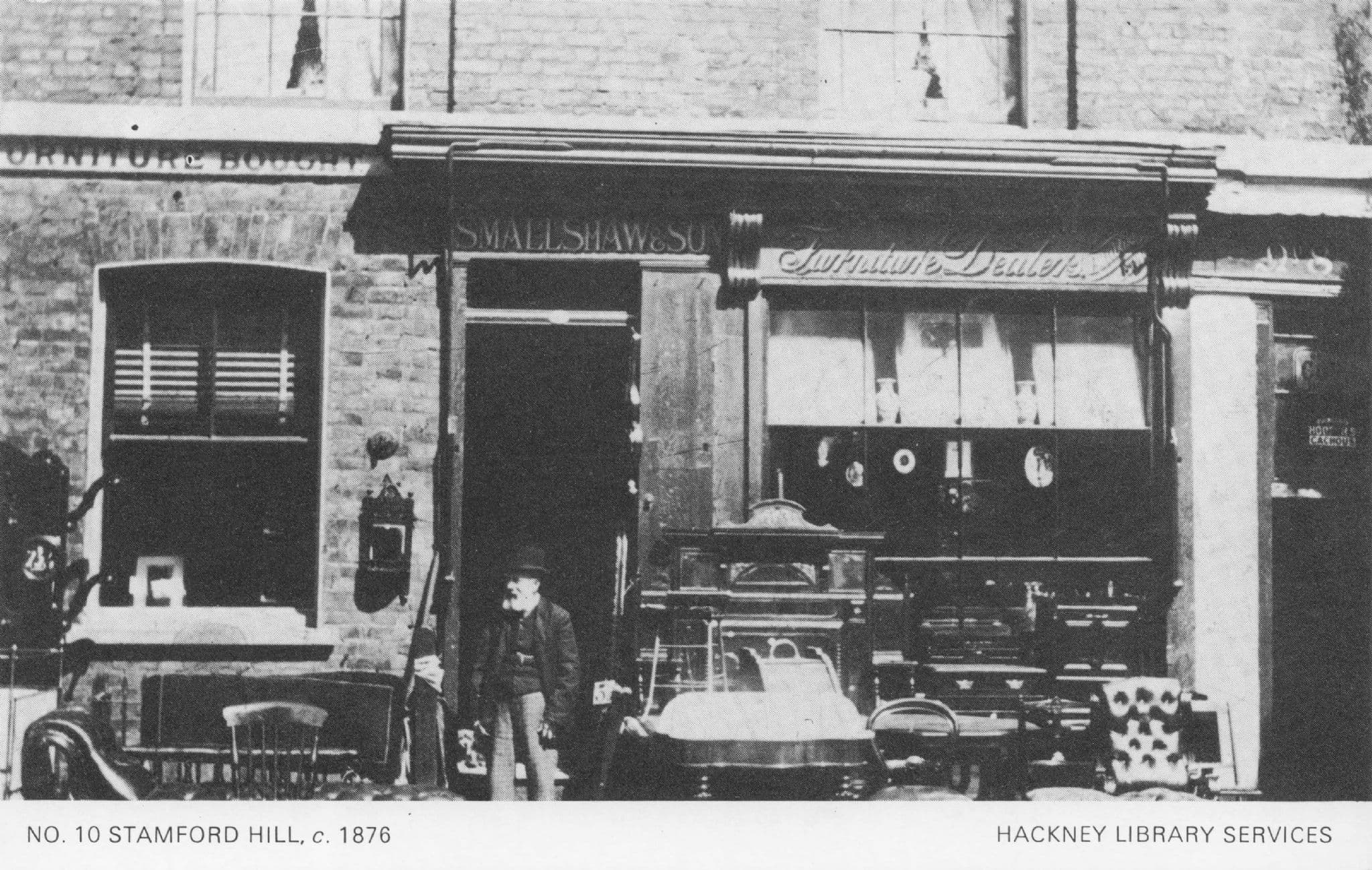 Victorian Furniture Dealers on Stamford Hill Hackney London Postcard
