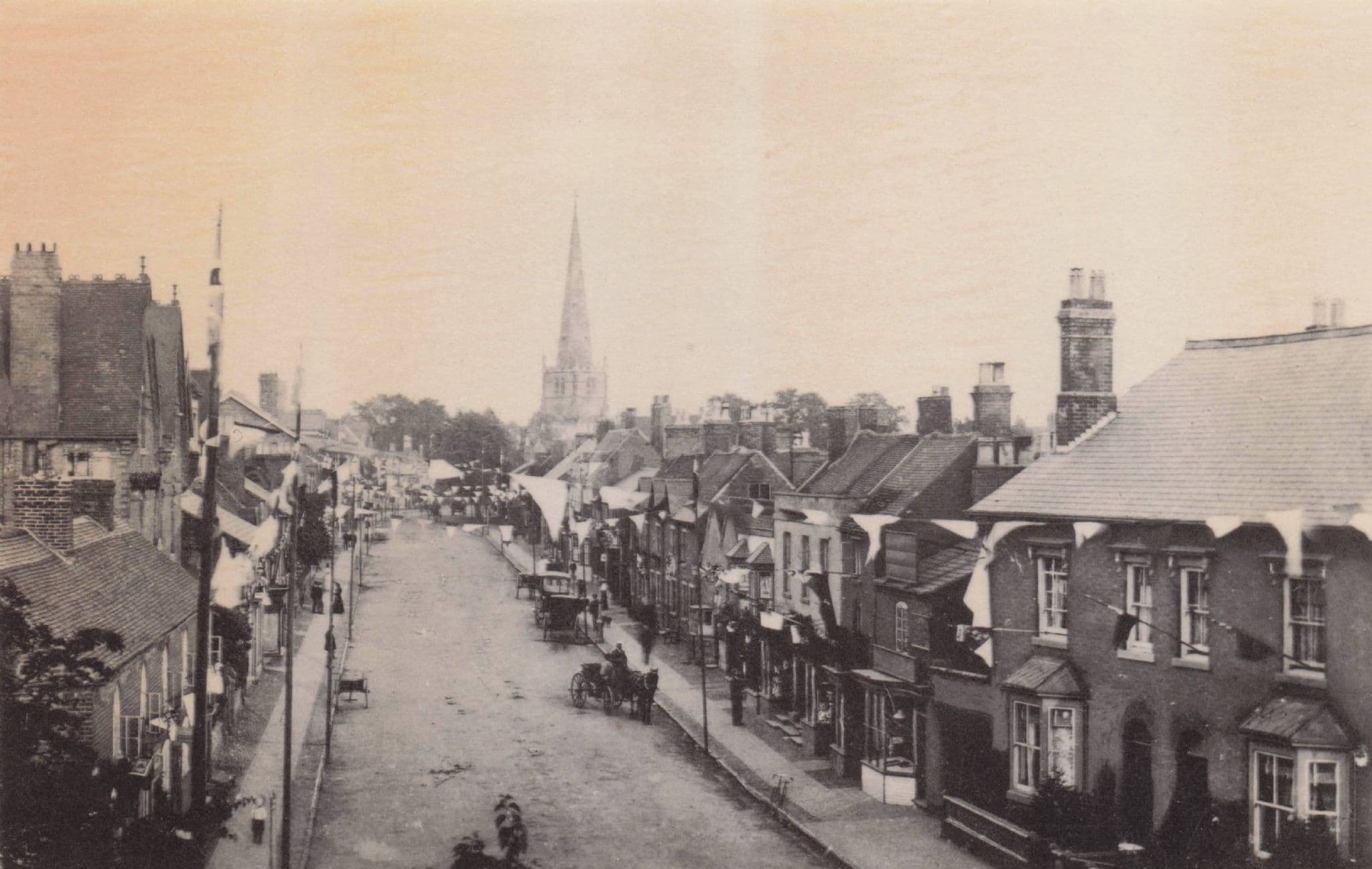Victorian High Street Solihull West Midlands Birmingham Rare Photo Postcard