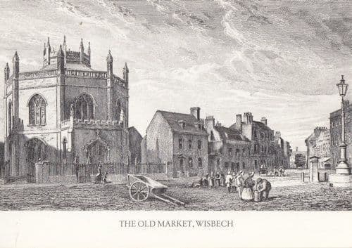 Victorian Market Stalls & Traders Wisbech Cambridge Postcard