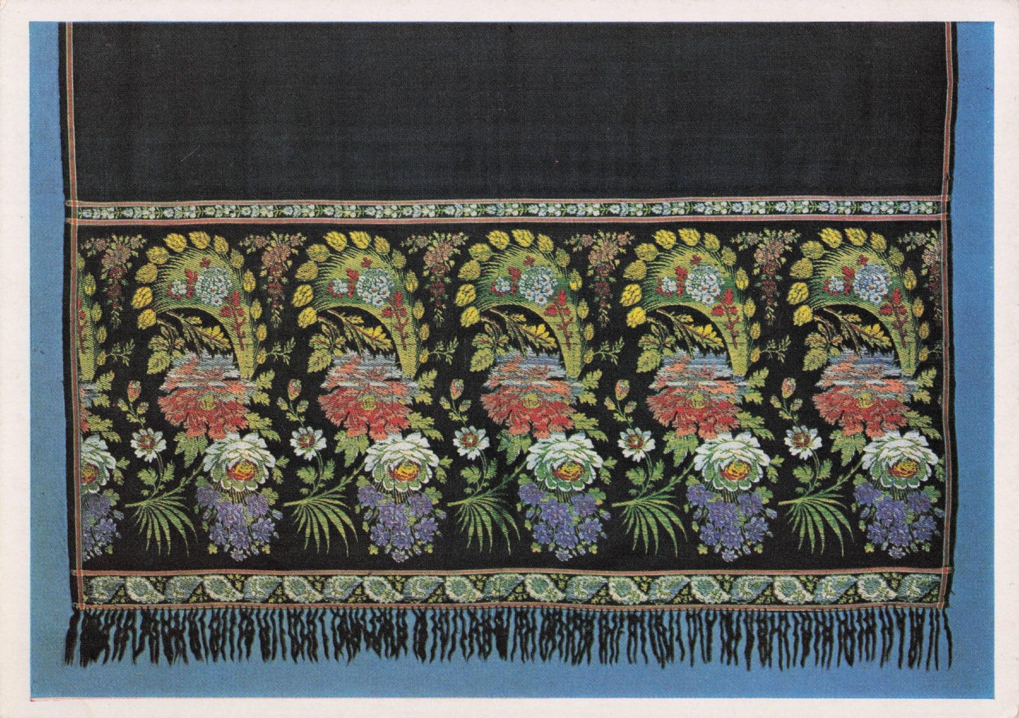 Victorian Silk Shawl London V&A Museum Fashion Postcard