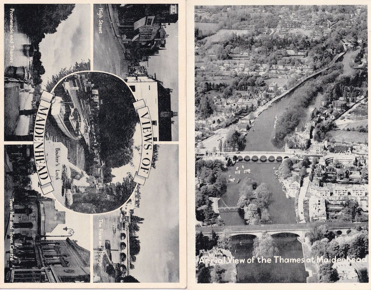 Views Of Maidenhead Courage Pub Boats 2x RPC Postcard s