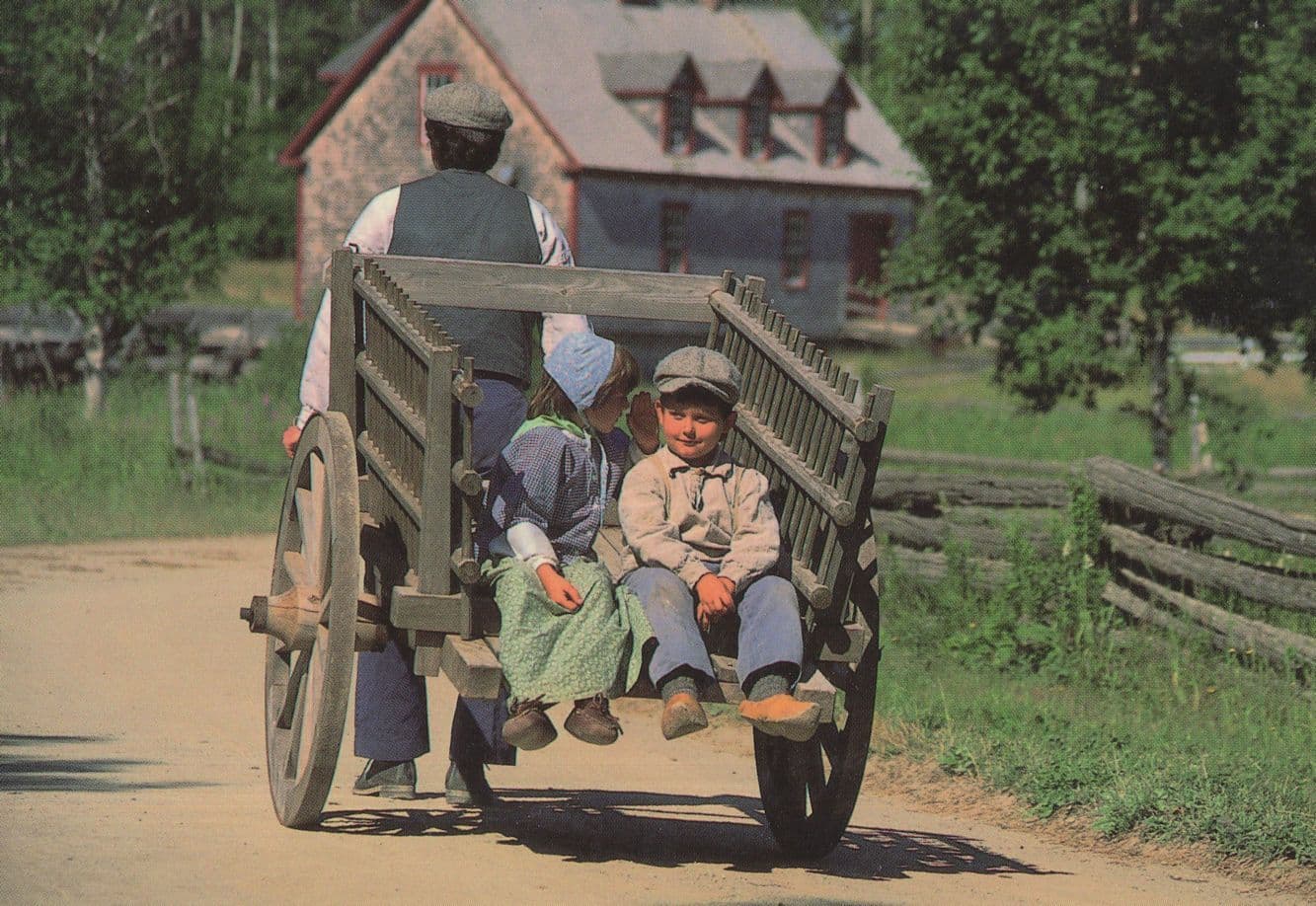 Village Historique Acadien French Children Transport Postcard