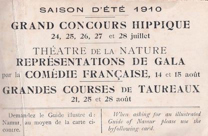 Ville De Namur Theatre Belgium Advertising Antique Postcard