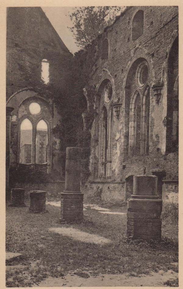 Villers Abbey Abbeye The Refectory Antique Belgium Postcard