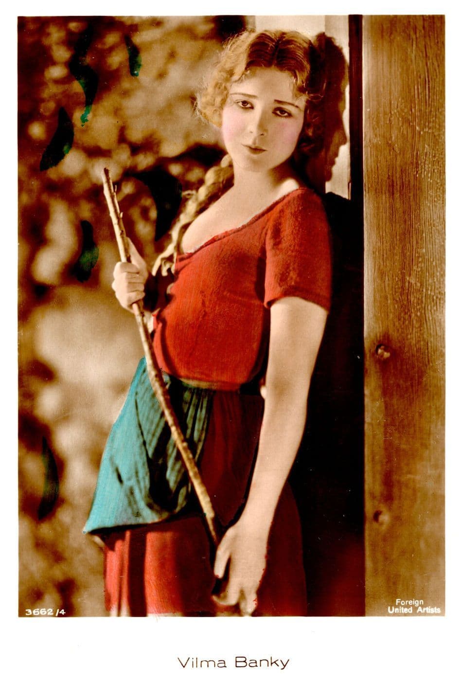 Vilma Banky Film Movie Actress Hand Coloured Tinted Real Photo Postcard