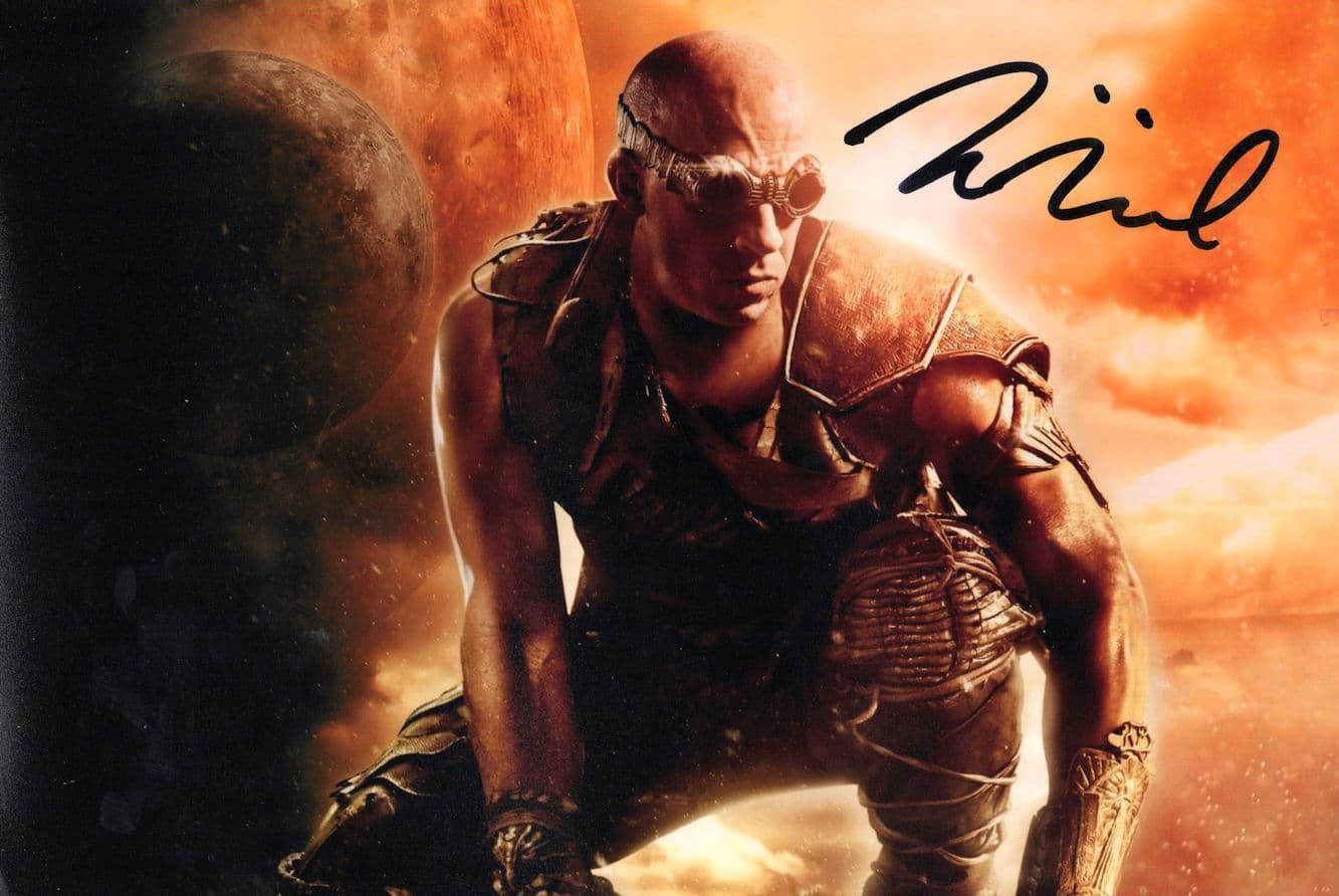 Vin Diesel in Riddick Giant 12x8 Hand Signed Photo & MORE