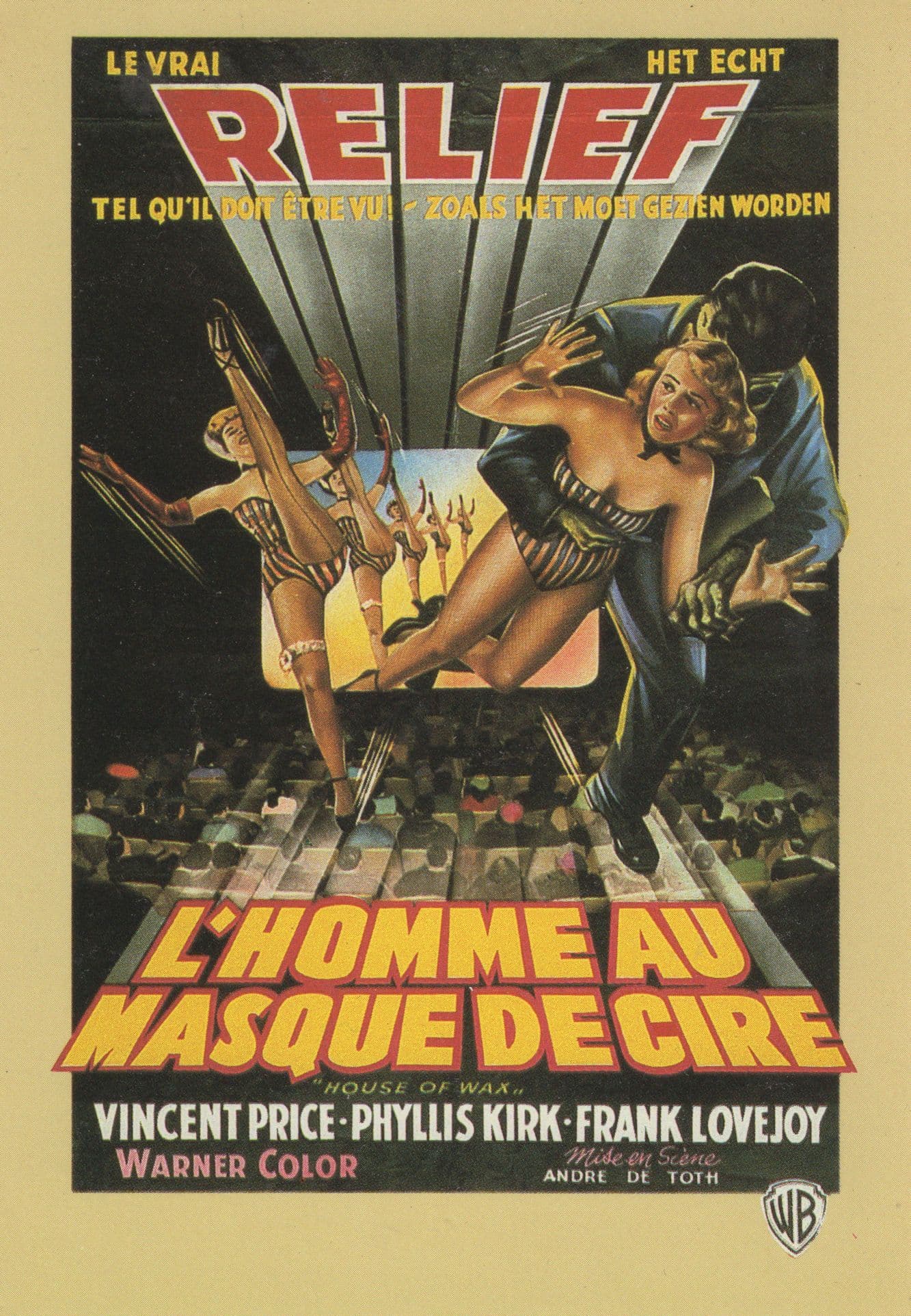 Vincent Price The House Of Wax Rare French Film Poster Postcard