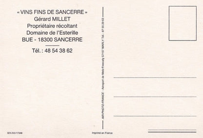 Vins Fins De Sancerre French Wine Farmer Farming Aerial Postcard