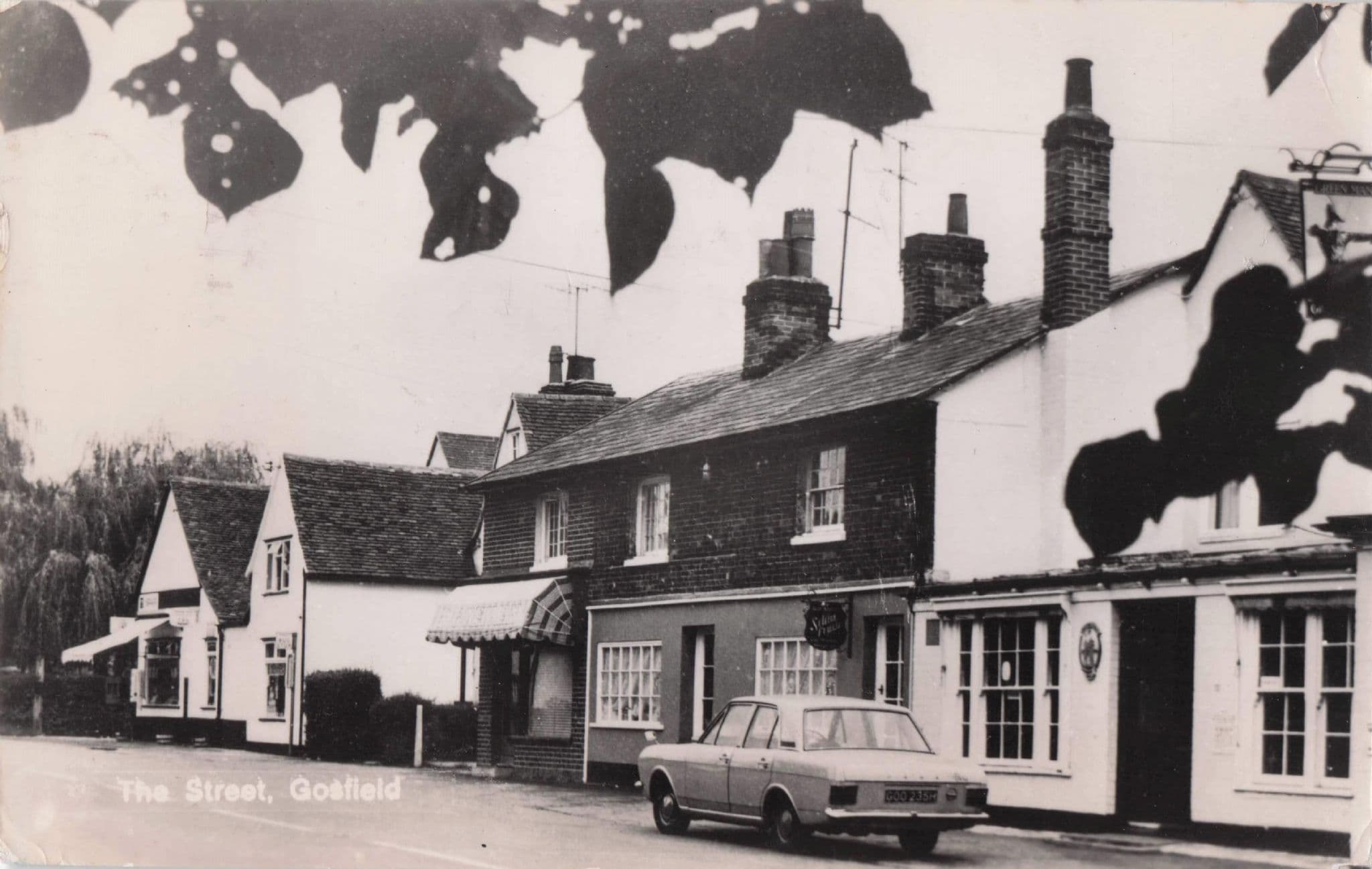 Vintage Classic Car at The Street Gosfield Essex RPC Postcard