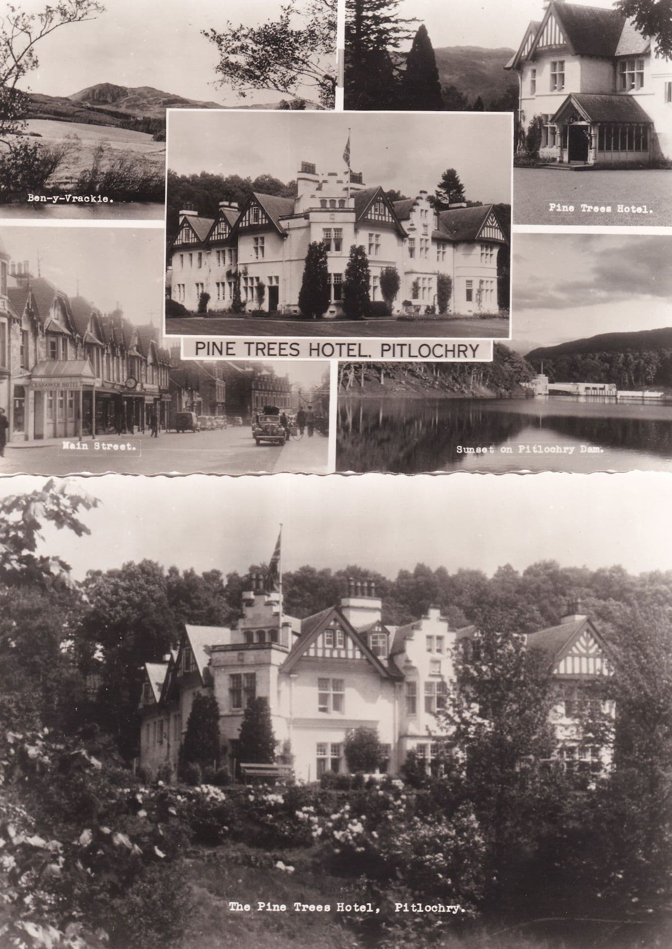 Vintage Pine Trees Hotel Pitlochry 2x Scottish RPC Postcard s
