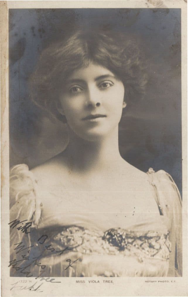 Viola Daughter Of Herbert Beerhohm Tree Actress Hand Signed Real Photo Postcard