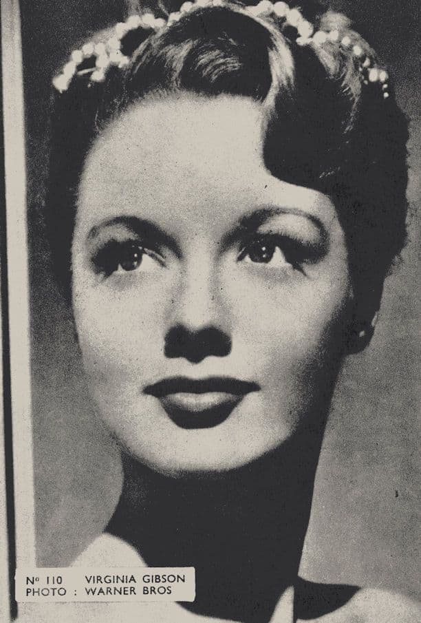Virginia Gibson Belgium 1950s Postcard Size Film Actress Card