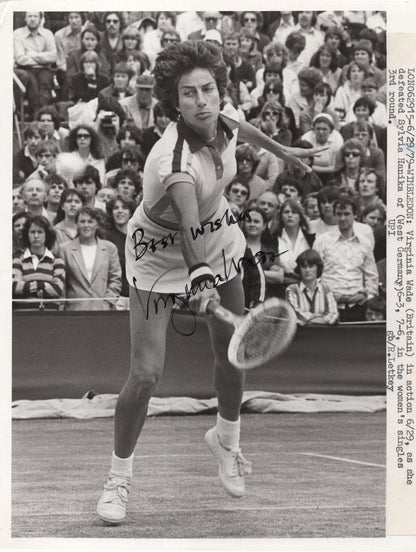 Virginia Wade Wimbledon Tennis 1979 Victory Large Hand Signed Press Photo