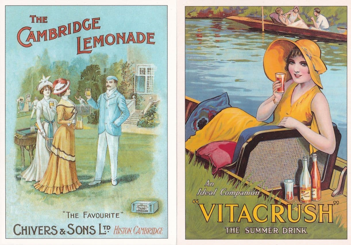 Vitacrush Cambridge Lemonade 2x Drinks Advertising Postcard s