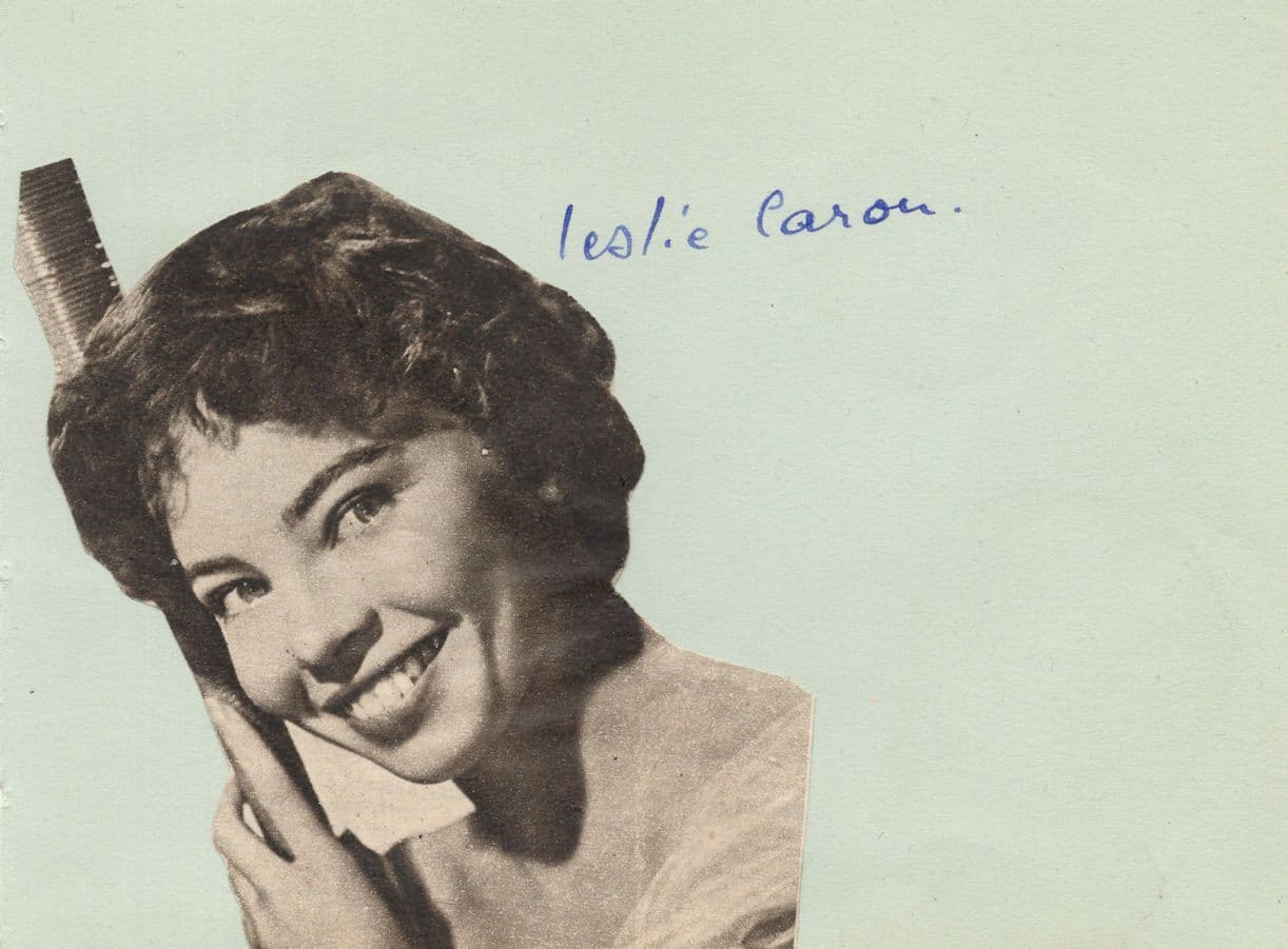 Vivian Blaine Leslie Caron Hollywood 1950s Actress 2x Hand Signed Autograph s