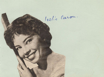 Vivian Blaine Leslie Caron Hollywood 1950s Actress 2x Hand Signed Autograph s